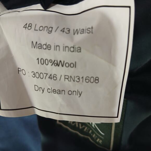 Jos.A.Bank Traveler 48 Long !00% wool tailored fit deep blue Men's blazer lined - Picture 6 of 14